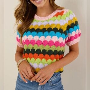 JINNA Trina Multicolor Knit Sweater Top | Size M | NWT